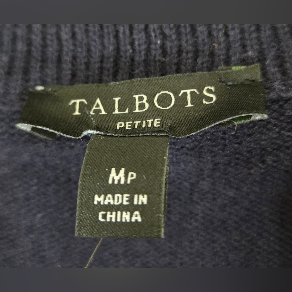 *NWT* Talbots Vibrant Half-Zip Mockneck Sweater Fair Isle Lamb Wool Blend, MP - Picture 5 of 6